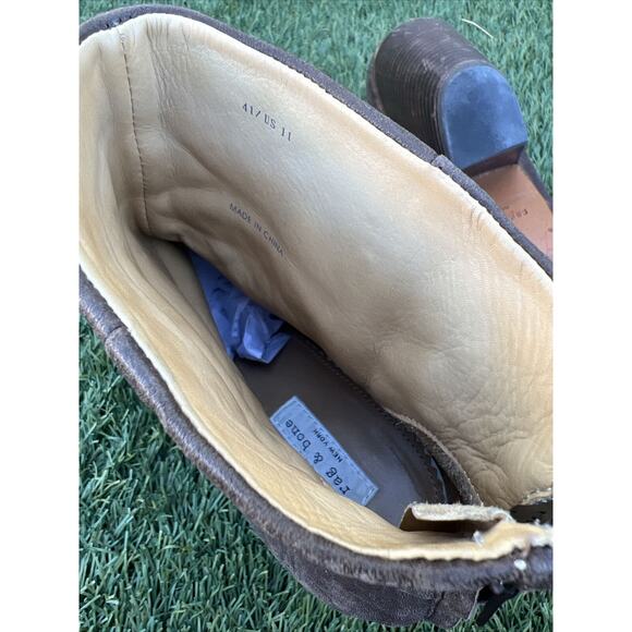 Rag & Bone Newbury Classic Brown Leather Ankle Boots Women's Booties Sz 41 US 11 - Picture 8 of 9